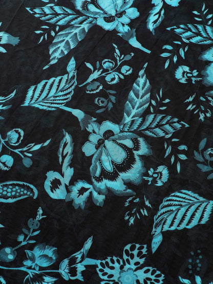 Two-Piece Floral Print Ruched Mesh Swimsuit, Sarong